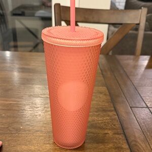 Starbucks Coral Textured Tumbler
